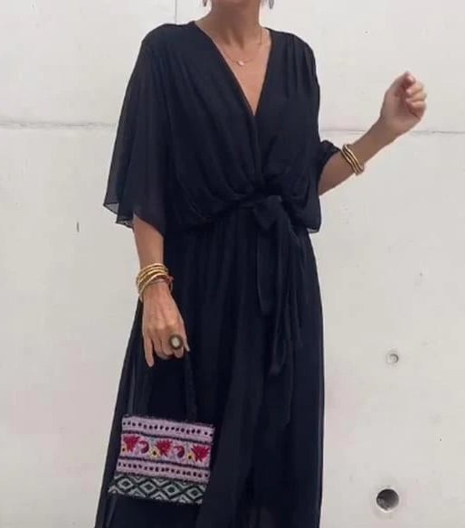 Stylish and elegant V-neck maxi dress
