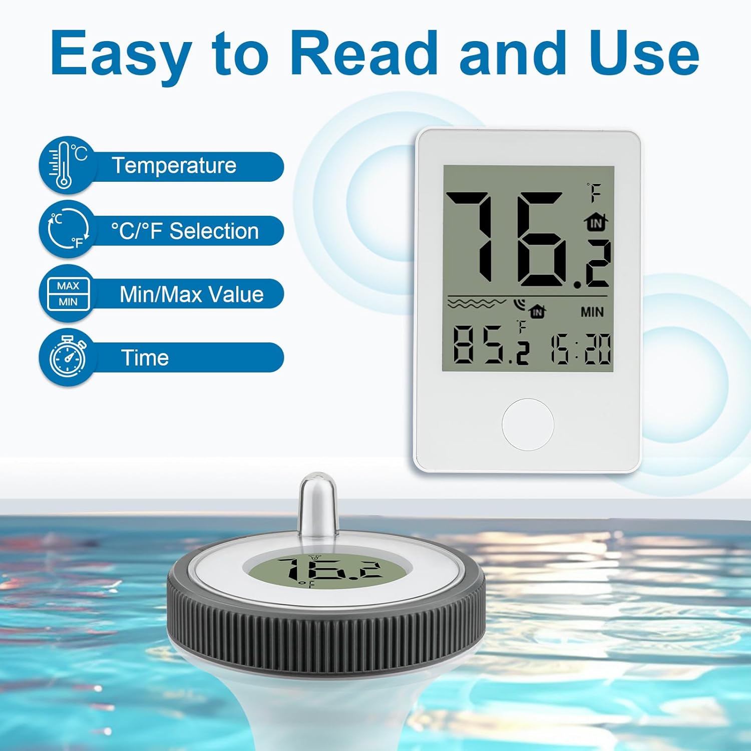 🏊Pool Thermometer🌡️(Fahrenheit Celsius switchable)