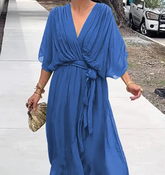 Stylish and elegant V-neck maxi dress