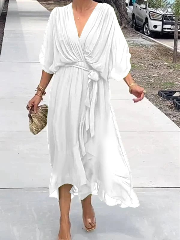 Stylish and elegant V-neck maxi dress