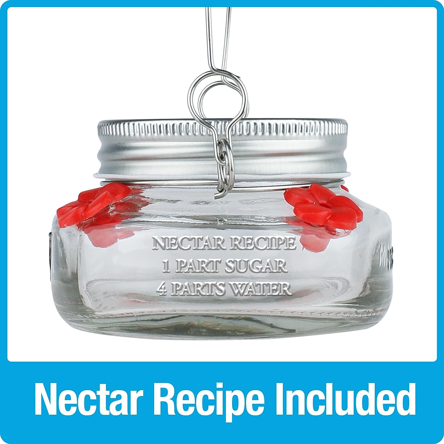 🎉 Beautiful Plastic Jar Hummingbird Feeder W/ Four Ports